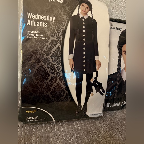 Adult Wednesday Adam’s costume with wig - Picture 2 of 2